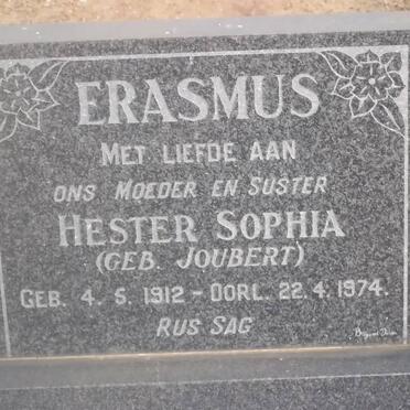 ERASMUS Hester Sophia nee JOUBERT 1912-1974