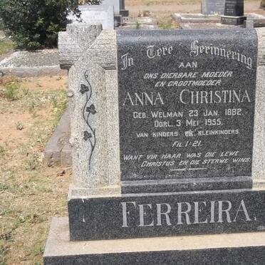 FERREIRA Anna Christina WELMAN 1882-1955