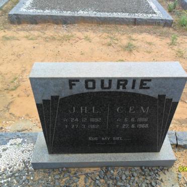 FOURIE J.H.L. 1892-1962 &amp; C.E.M. 1888-1968
