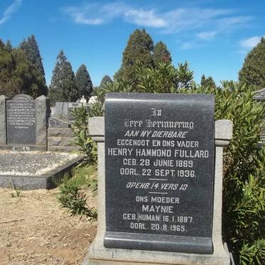 FULLARD Henry Hammond 1889-1936 &amp; Maynie HUMAN 1887-1965