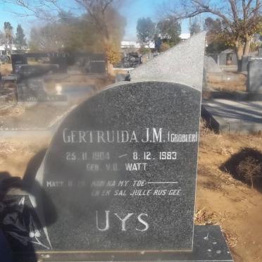 GROBLER Gertruida J.M. formerly UYS nee VAN DER WATT 1904-1983