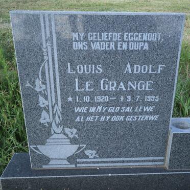 GRANGE Louis Adolf, le 1920-1995