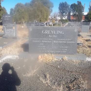 GREYLING Johannes Arnoldus 1900-1976 &amp; Margaretha Johanna 1904-1981