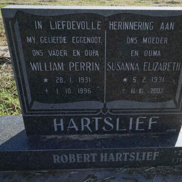 HARTSLIEF William Perrin 1931-1996 &amp; Susanna Elizabeth 1931-2003 :: HARTSLIEF Robert 1956-2006