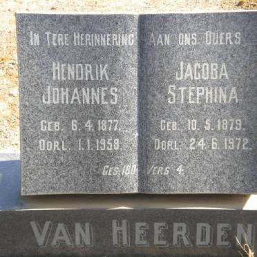 HEERDEN Hendrik Johannes, van 1877-1958 &amp; Jacoba Stephina 1879-1972 