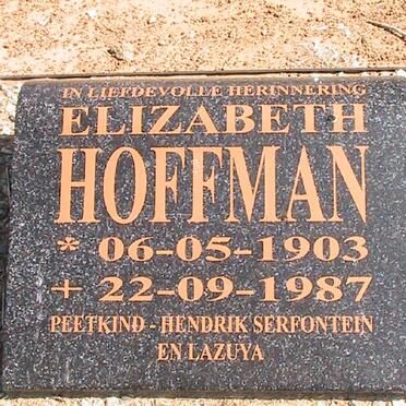 HOFFMAN Elizabeth 1903-1987