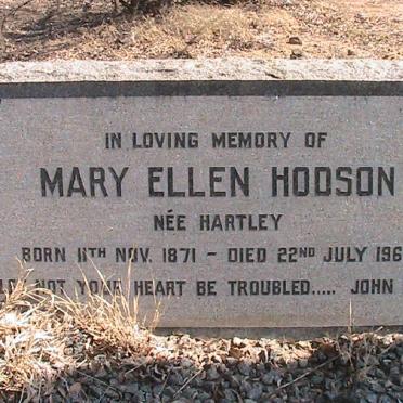 HODSON Mary Ellen nee HARTLEY 1871-1964