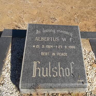 HULSHOF Albertus W.F. 1924-1966