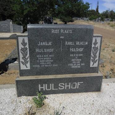 HULSHOF Karel Wilhelm 1876-1945 &amp; Jansje 1882-1950