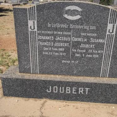 JOUBERT Johannes Jacobus Francois 1868-1943 &amp; Cornelia Susanna FOUCHE 1871-1958
