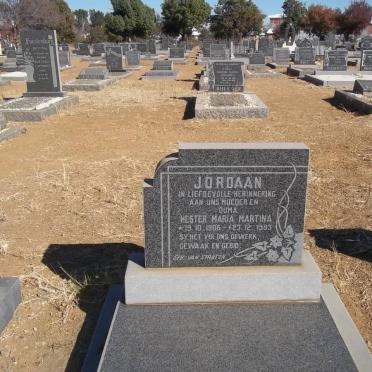 JORDAAN Hester Maria Martina nee VAN STRATEN 1906-1983