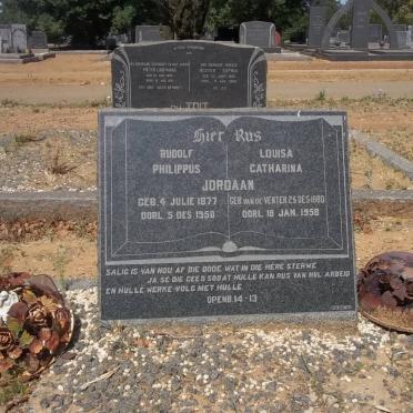 JORDAAN Rudolf Philippus 1877-1950 &amp; Louisa Catharina VAN DE VENTER 1880-1958