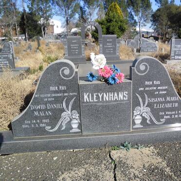 KLEYNHANS Dawid Daniel Malan 1905-1981 &amp; Susanna Maria Elizabeth VOSLOO 1906-1987