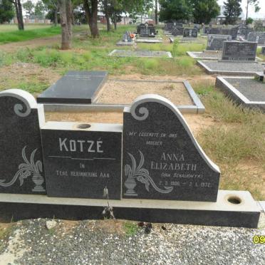 KOTZE Anna Elizabeth nee VAN SCHALKWYK 1906-1972