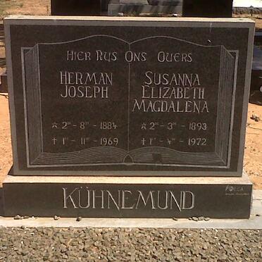 KUHNEMUND Herman Joseph 1884-1969 &amp; Susanna Elizabeth Magdalena 1893-1972