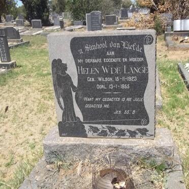 LANGE Helen W., de nee WILSON 1923-1955