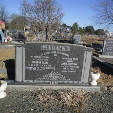 LABUSCHAGNE Jacobus Frans 1912-1968 &amp; Anna Christina HERBST 1917-1987