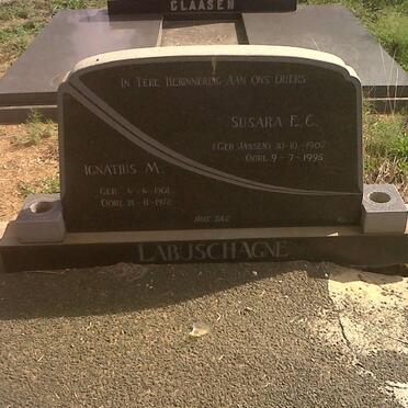 LABUSCHAGNE Ignatius M. 1901-1972 &amp; Susara E.C. JANSEN 1907-1995