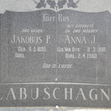 LABUSCHAGNE Jakobus P. 1895- &amp; Anna J. VAN DYK 1888-1960