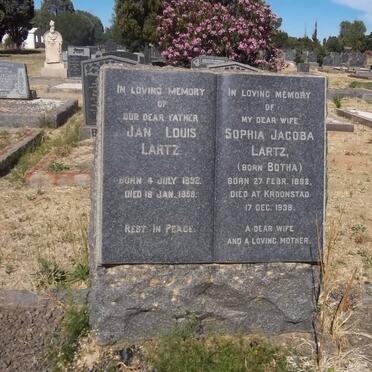 LARTZ Jan Louis 1892-1958 &amp; Sophia Jacoba BOTHA 1892-1938