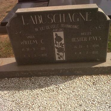 LABUSCHAGNE Willem C. 1891-1972 &amp; Hester P.M.S. 1894-1972