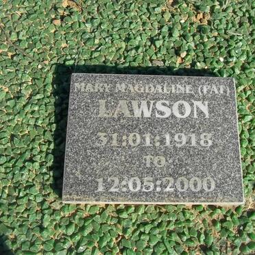 LAWSON Mary Magdaline 1918-2000