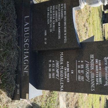 LABUSCHAGNE Hendrik Johannes 1917-1997 &amp; Maria Magdalena 1922-2015