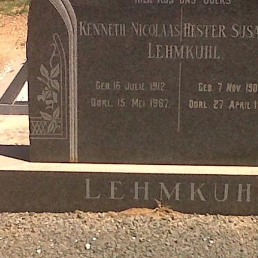 LEHMKUHL Kenneth Nicolaas 1912-1967 &amp; Hester Susanna 1908-1974