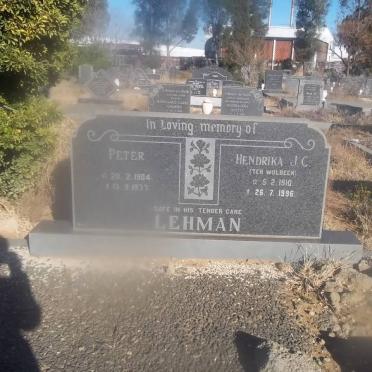 LEHMAN Peter 1904-1977 &amp; Hendrika J.C. WOLBEEK 1910-1996