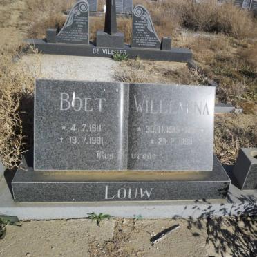 LOUW Boet 1911-1981 &amp; Willemina 1915-1983