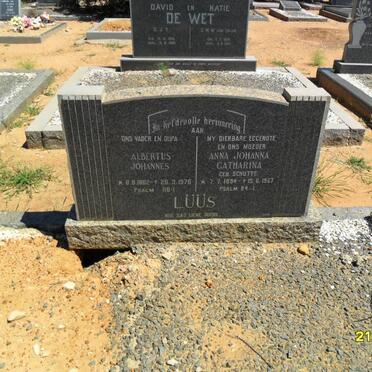 LUUS Albertus Johannes 1882-1976 &amp; Anna Johanna Catharina SCHUTTE 1894-1967