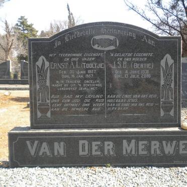 MERWE Ernst A.L., van der 1927-1957 &amp; J.S.B. 1931-2000