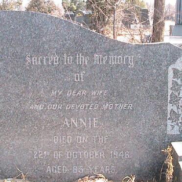 MULLINS William Emmanuel -1950 &amp; Annie -1946 