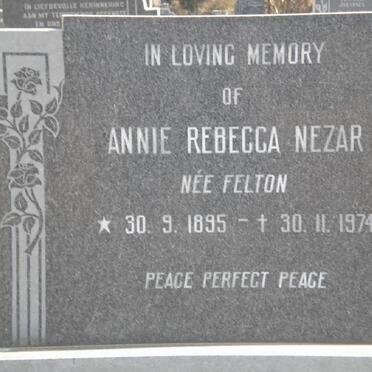 NEZAR Annie Rebecca nee FELTON 1895-1974