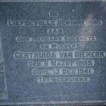 NIEKERK Gertruida, van 1889-1941