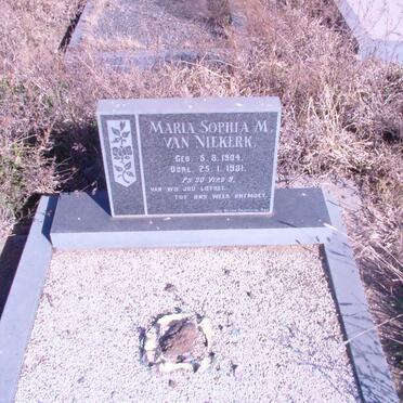 NIEKERK Maria Sophia M., van 1904-1981