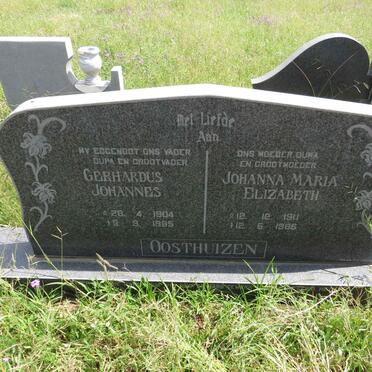 OOSTHUIZEN Gerhardus Johannes 1904-1985 & Johanna Maria Elizabeth 1911-1986