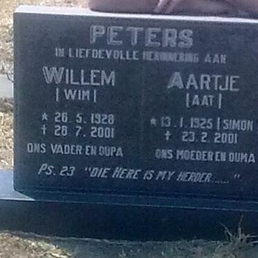 PETERS Willem 1928-2001 &amp; Aartje SIMON 1925-2001
