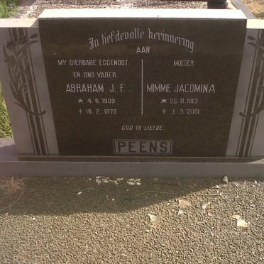 PEENS Abraham J.F. 1909-1973 &amp; Mimmie Jacomina 1913-2001