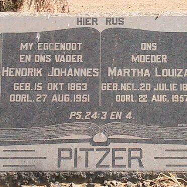 PITZER Hendrik Johannes 1863-1951 &amp; Martha Louiza NEL 1884-1957
