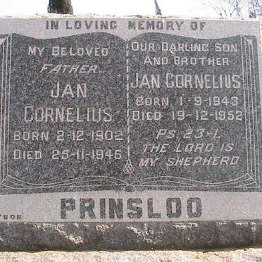 PRINSLOO Jan Cornelius 1902-1946 :: PRINSLOO Jan Cornelius 1943-1952