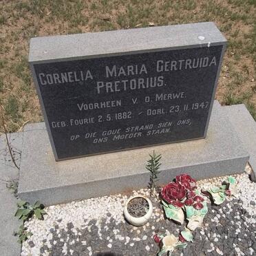 PRETORIUS Cornelia Maria Gertruida formerly V.D. MERWE nee FOURIE 1882-1947
