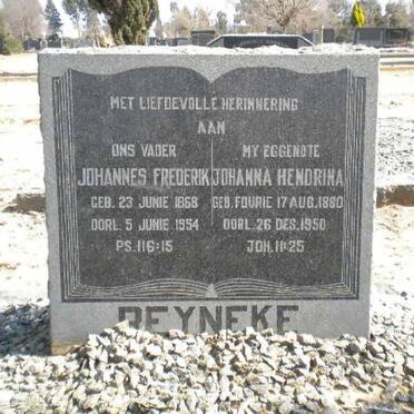 REYNEKE Johannes Frederik 1868-1954 &amp; Johanna Hendrina 1880-1950