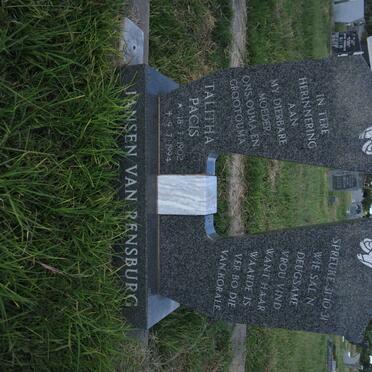 RENSBURG Talitha Pacis, Jansen van 1902-1994