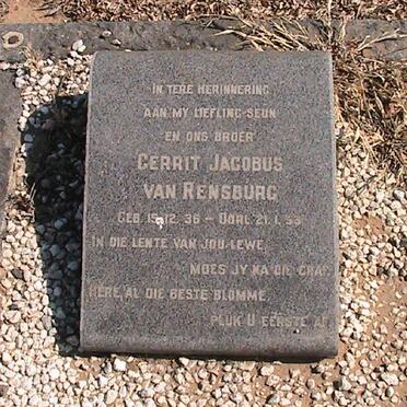 RENSBURG Gerrit Jacobus, van 1936-1953