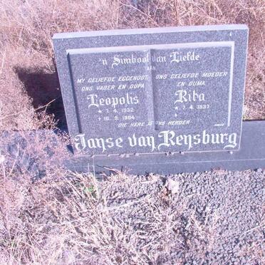 RENSBURG Teopolis, Janse van 1932-1984 &amp; Rika 1937-