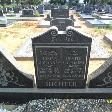 RICHTER Josias Johannes 1884-1964 &amp; Hester Catharina nee MALAN  1899-1979