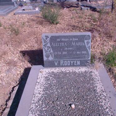 ROOYEN Alettha Maria, v. nee OLIVIER 1892-1968