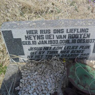 ROOYEN Heyns, van 1933-1937