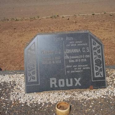 ROUX Petrus J.J. 1909-19?9 &amp; Johanna C.S. GIBHARD 1916-1956